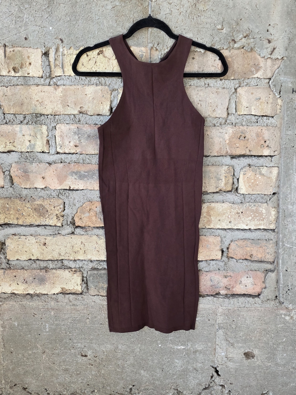Fabletics Eileen Seamless Midi Dress Mahogany Brown Small